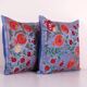 Lot de 2 housses de coussin brodées vintage 48x48 cm