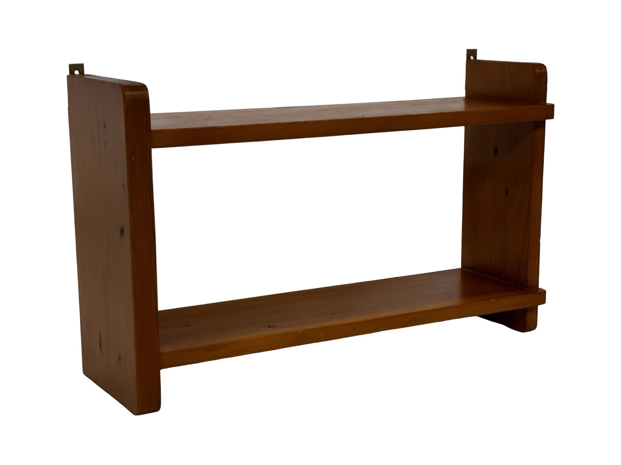 Vintage wooden wall shelve rack in pinewood minimalist design