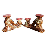 Pair of Fat Lava ceramic candle holders