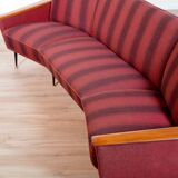 Rare Vintage Curved Teak Sofa 1950s / Deutschland Series Decor