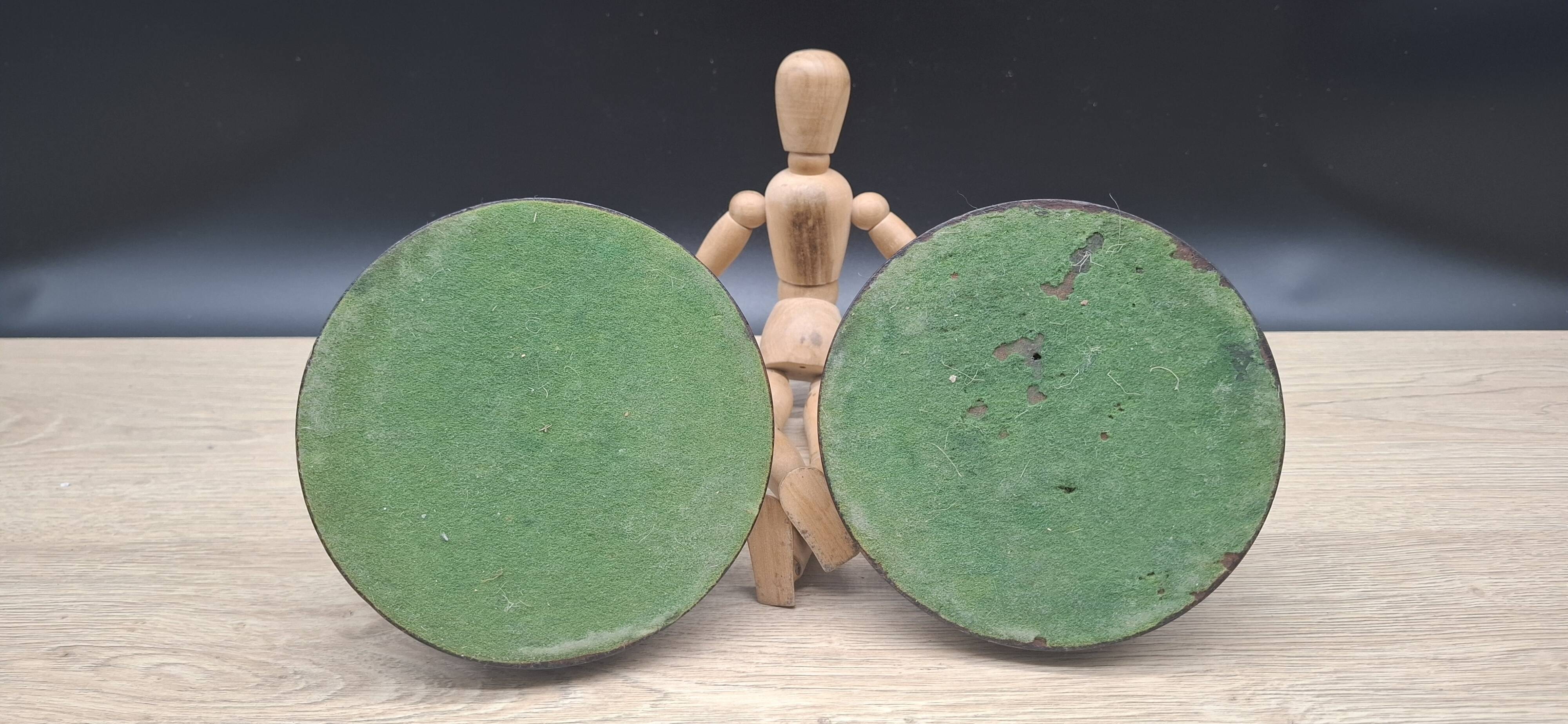 Pair of English turned wooden candlesticks