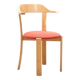 Horn chair upholstered in red and beech