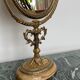 Miroir de Table Victorien Vintage en Laiton sur Base en Marbre, 1950s