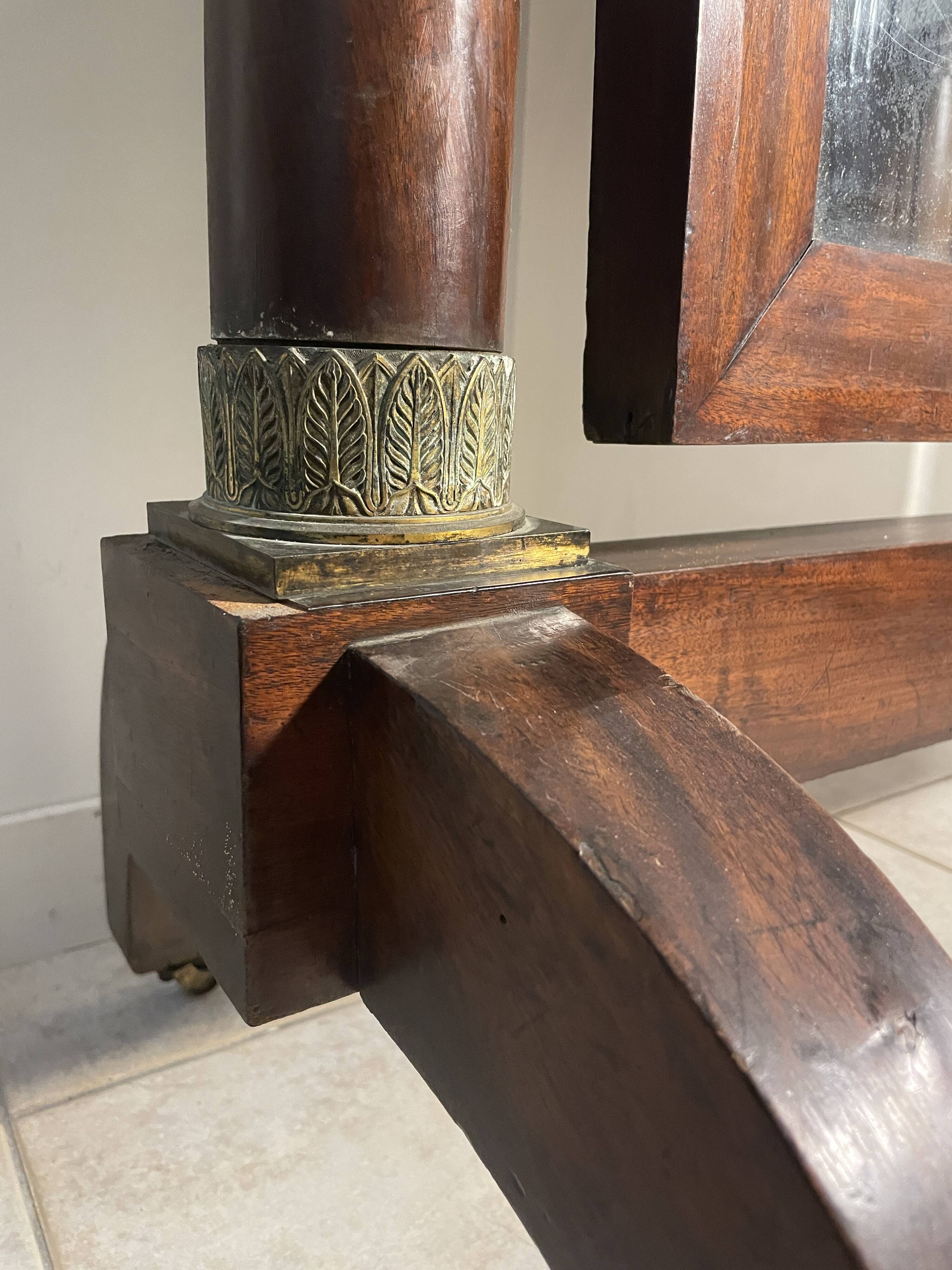 Psyche Empire 19th mahogany and gilded bronzes