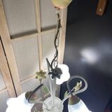 Antique Chandelier Ceiling Light Florentine Bouquet Floral Design 1970 Decorative Art No.2