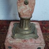 Colonne haute en marbre rose et bronze style Louis XVI