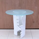 Eglantine Moreau ceramic and glass side table, France 1980