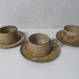 3 stoneware cups