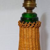 XL bottle lamp foot dressed in rattan 50s