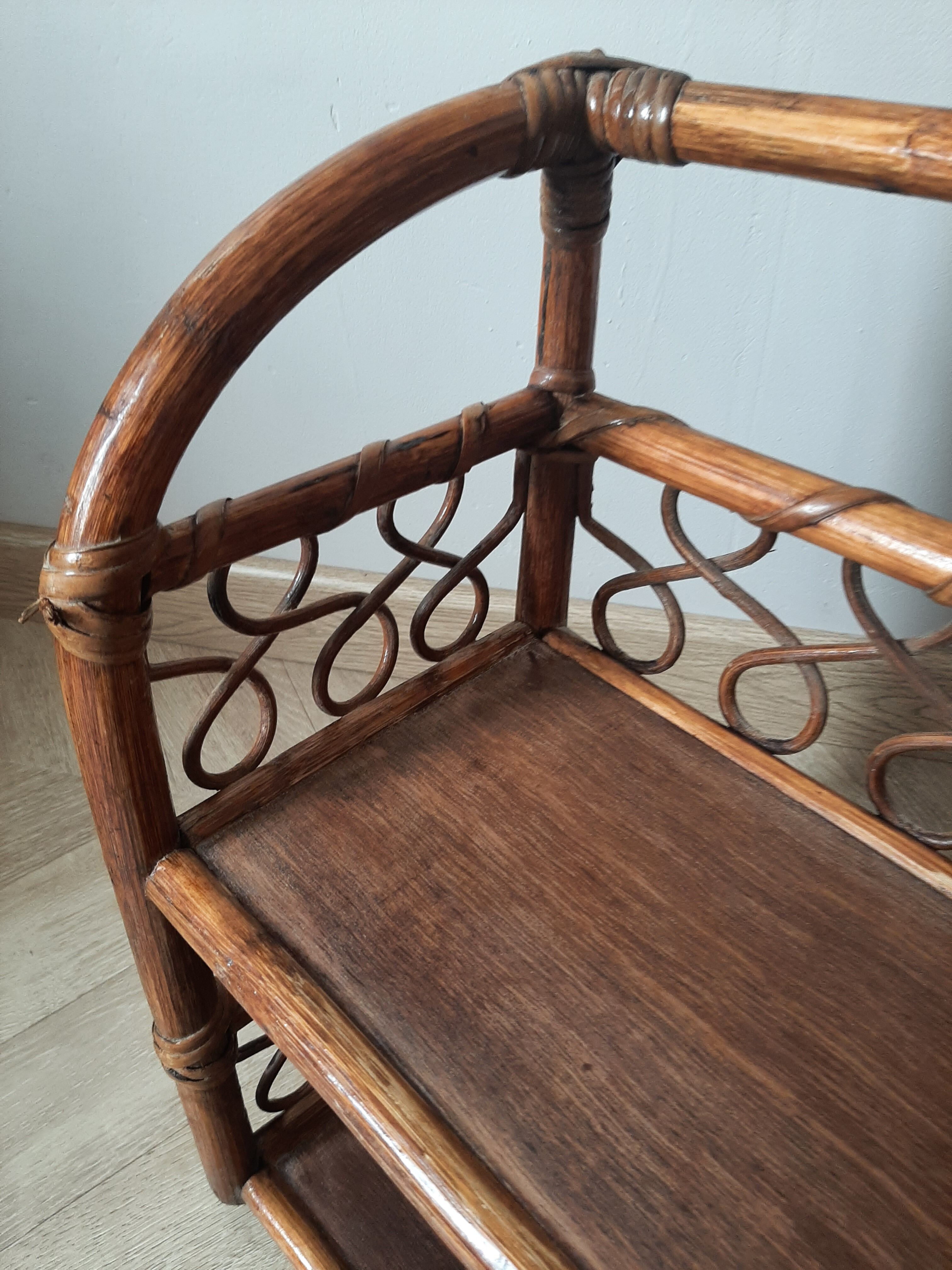 Rattan wall shelf 2 levels