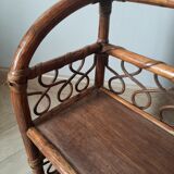 Rattan wall shelf 2 levels