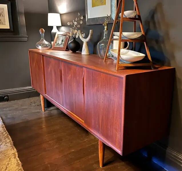 Teak enfilade by Axel Christiansen for Aco Møbler, Denmark, 1960s – Original well preserved, slightly waxed.