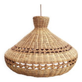 Wicker and rattan pendant light