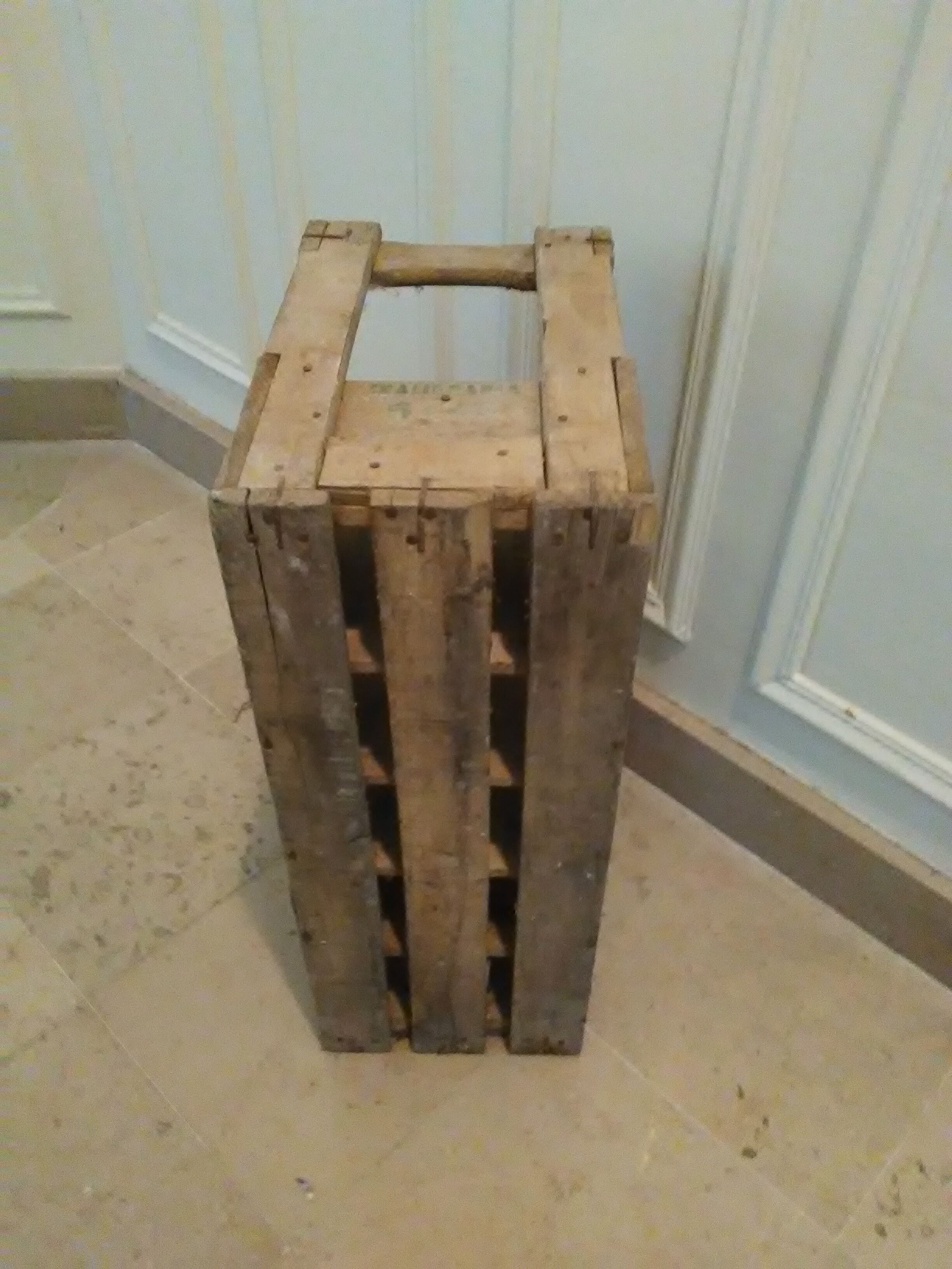 Bottles in wooden box