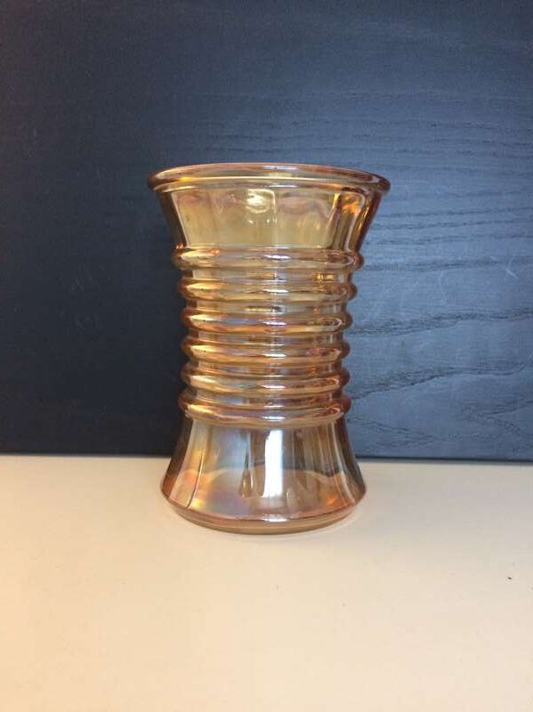 Vase pink iridescent glass