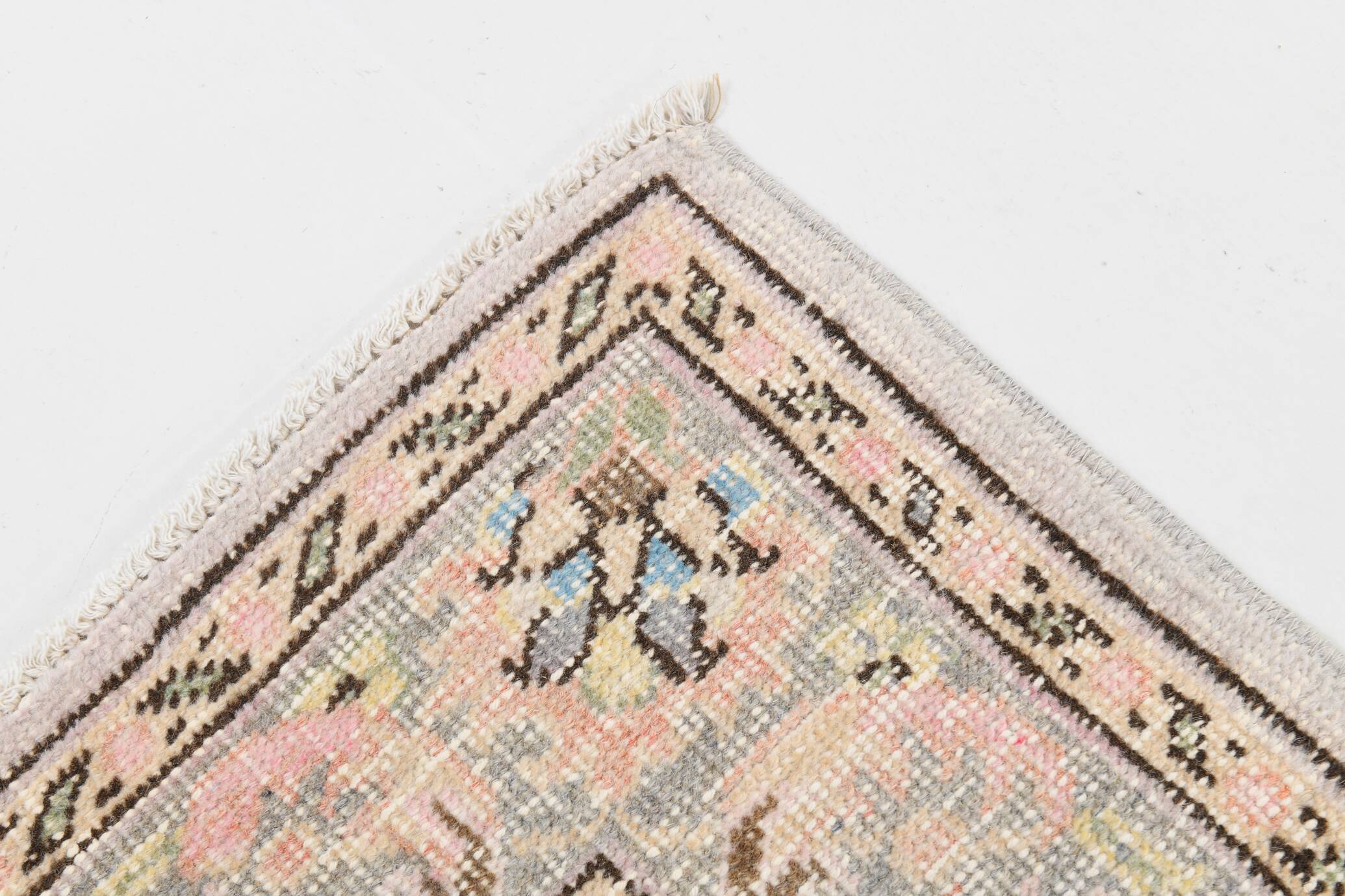 4x8 Pink & Navy Blue Vintage Rug 137x256Cm SK 6302