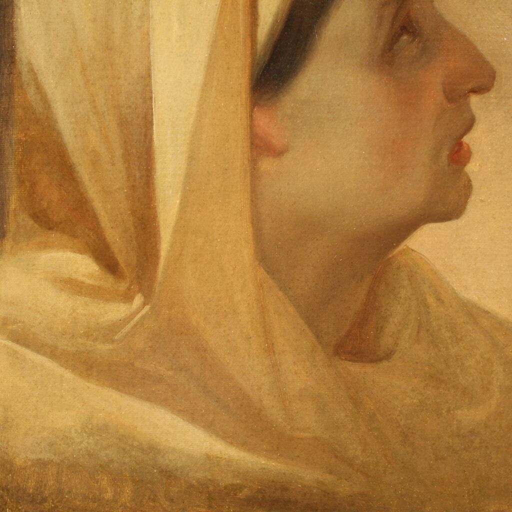 Oil painting on paper from the 19th century