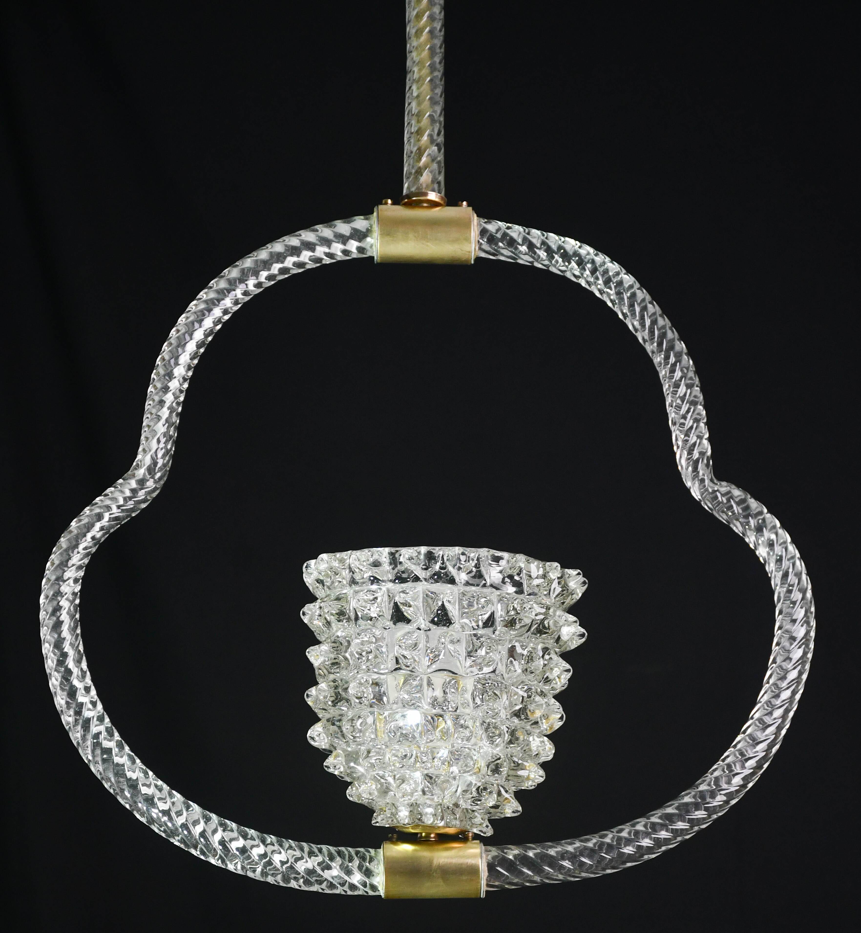 Extraordinary Clear Rostrato Murano Glass Chandelier by Barovier & Toso, 19