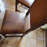 Dining table and 6 solid wood chairs from the 1950s.