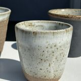 Lot de 3 tasses en céramique indonésienne (noir, mat brun & glacé moucheté)