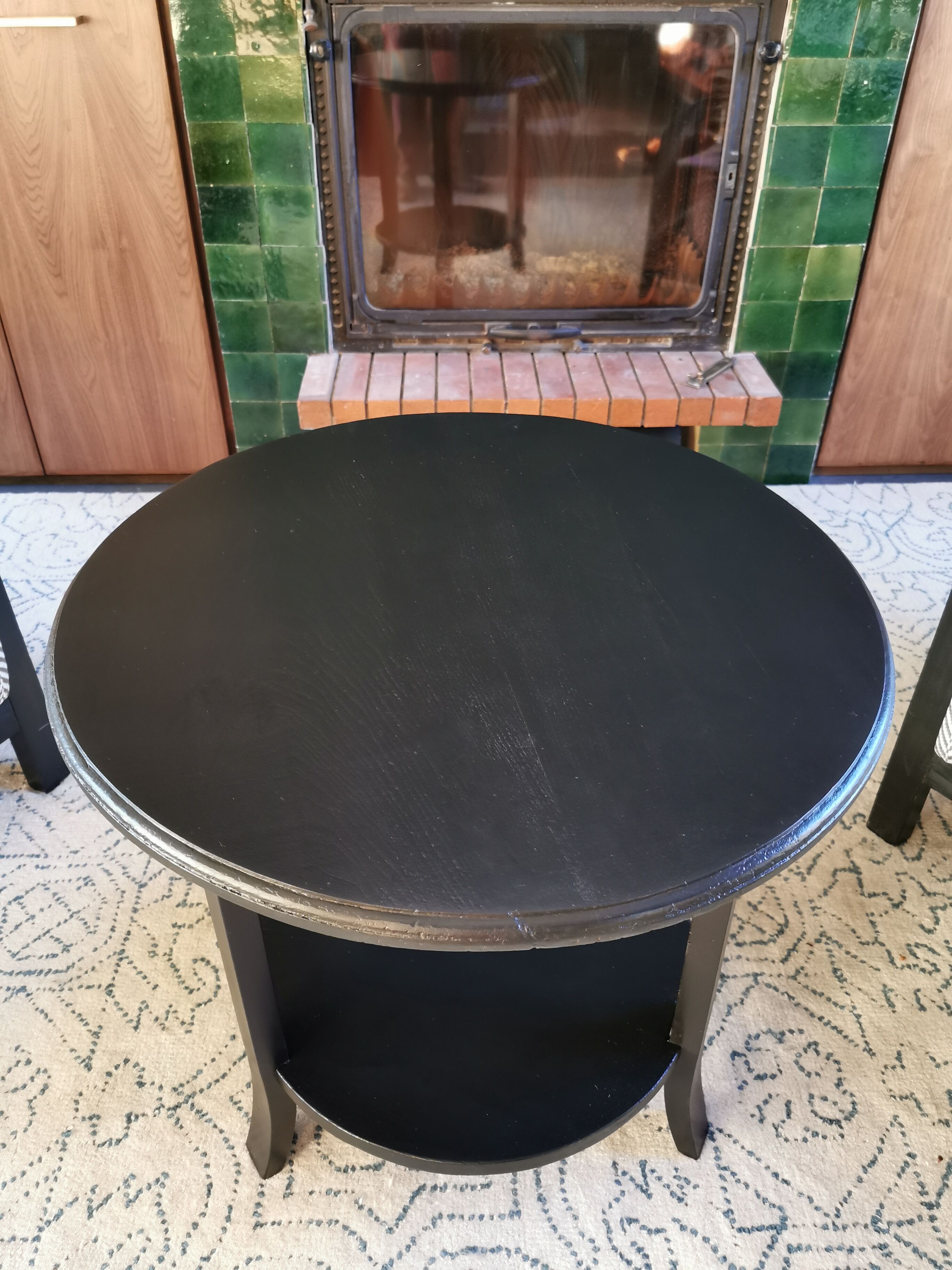 Round tripod art deco coffee table