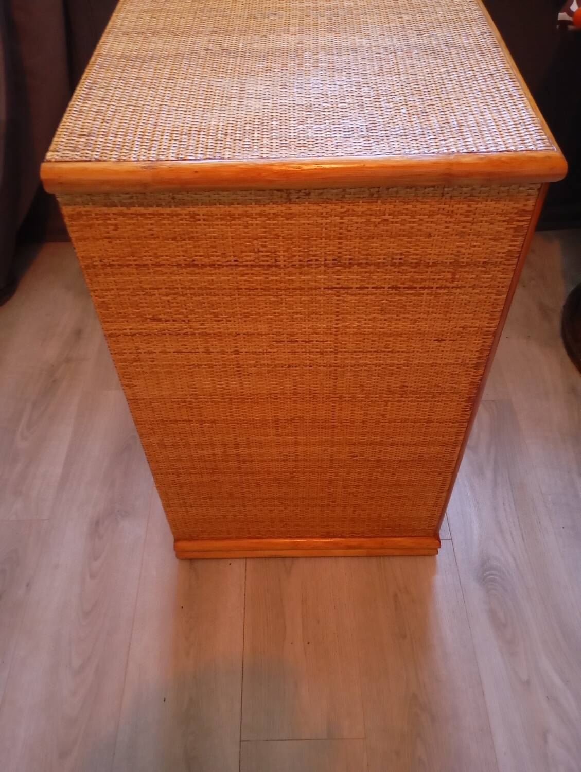 Vintage rattan chest of drawers