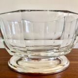 Italian salad bowl crystal silver 1970
