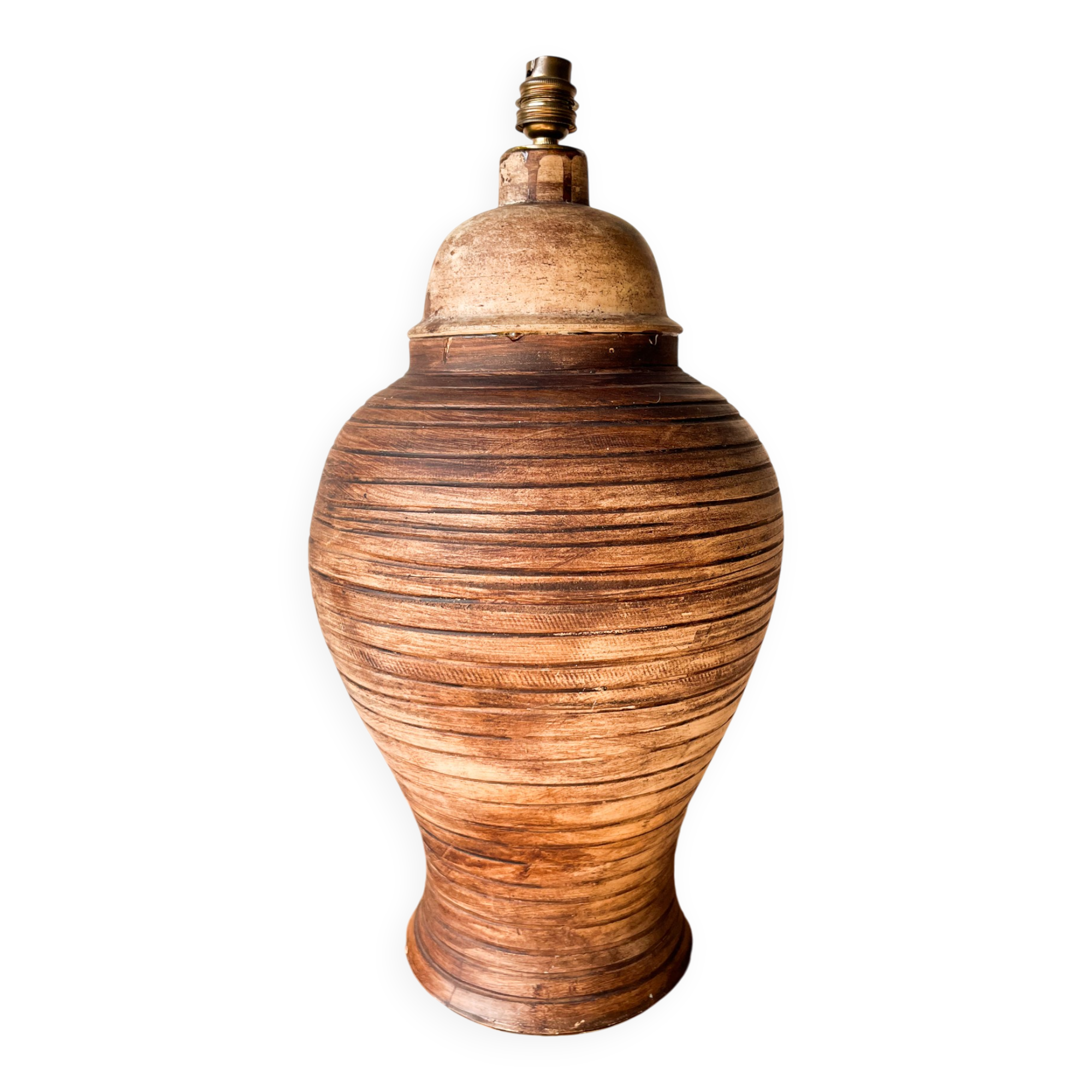 70s Jarre Lamp in Artisan Terracotta Wabi-Sabi / Mediterranean
