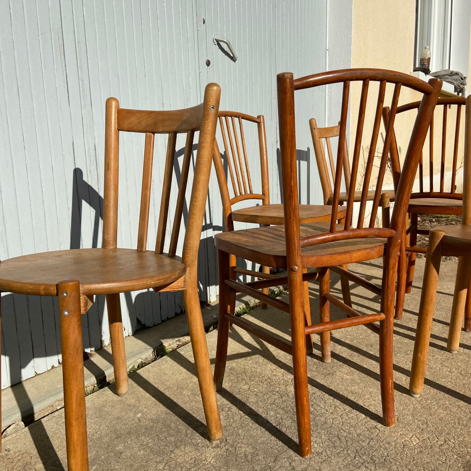 Set of vintage wooden chairs