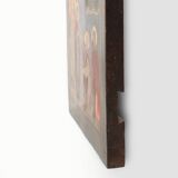 19th Century oak Traditional Religious Icon Saint Healing a Sick Person