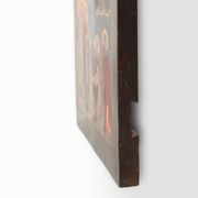 19th Century oak Traditional Religious Icon Saint Healing a Sick Person