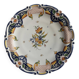 Assiette décorative de Rouen signée René Delarue