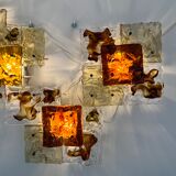 Modernist Venini Patchwork Hand Blown Panel by Toni Zuccheri from 70s
