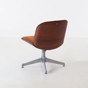 Desk Chair by Ico Parisi for Mim, Exotic Wood and Suede Leather