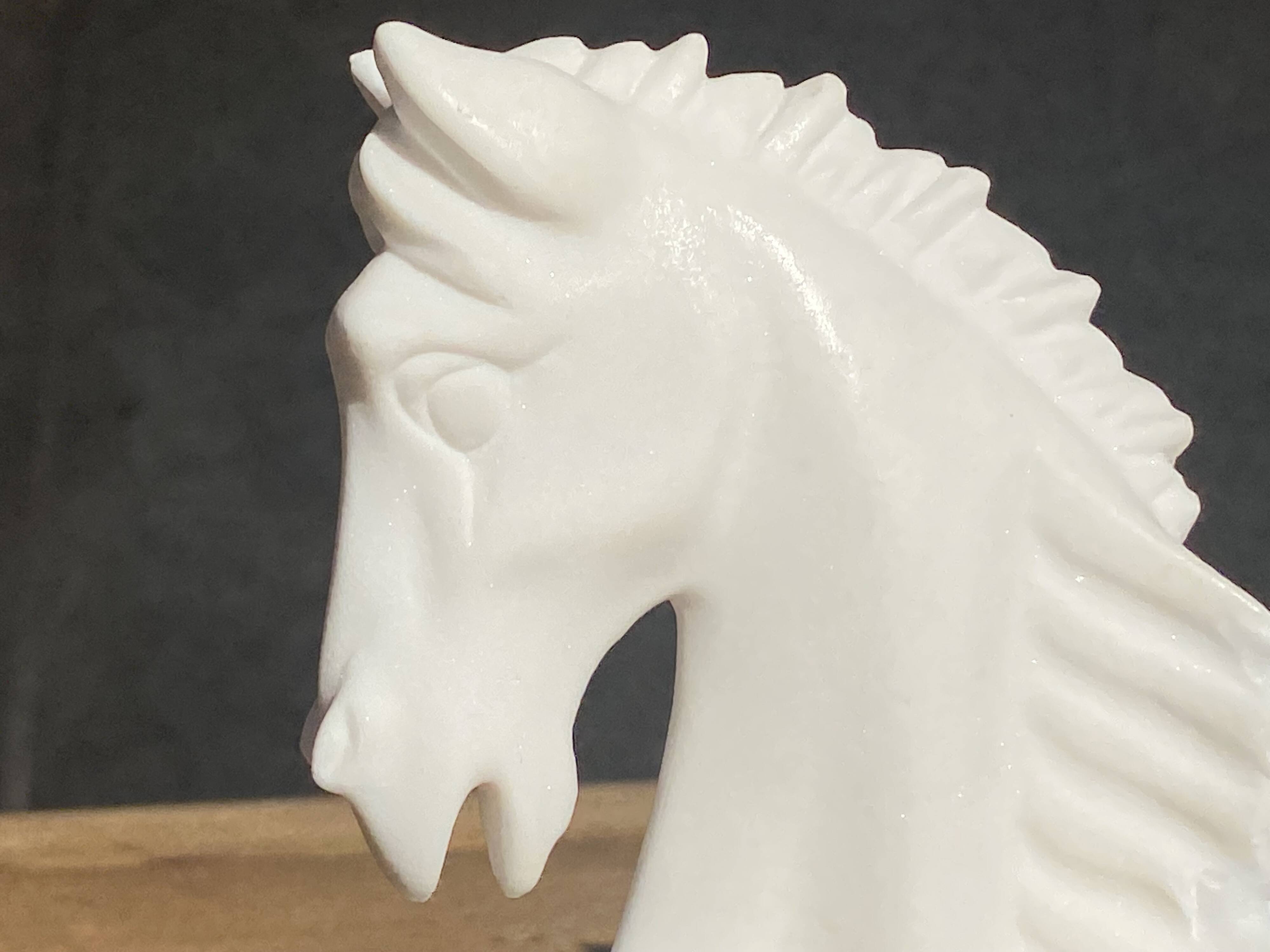 Pair of horse head bookends natural stone