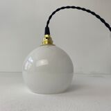 Pair of old opaline pendant lamps 10 cm vintage