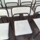 Set of 12 vintage Danish metal and fabric chairs