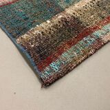 Old Turkish narrow Kilim Runner 330x50 cm, shabby chic, vintage kelim Pink Green