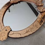 Miroir rectangulaire vénitien dit de Venise en verre coloré
