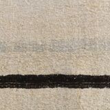 Long Tapis Couloir Off White à Rayures Noires, 74x351 Cm