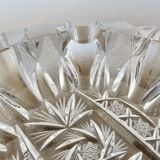 Impressive Bohemian crystal ashtray, crafted and engraved, 1950s.