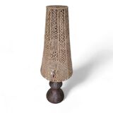 Ceramic / terracotta / macrame vase lamp 1970s