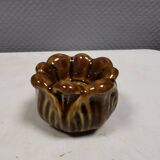 Bougeoir en glaçure dorée par le céramiste danois Michael Andersen