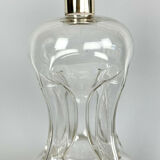 Blown glass carafe and silver frame