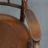 Chaise bistrot ancienne en bois avec accoudoirs