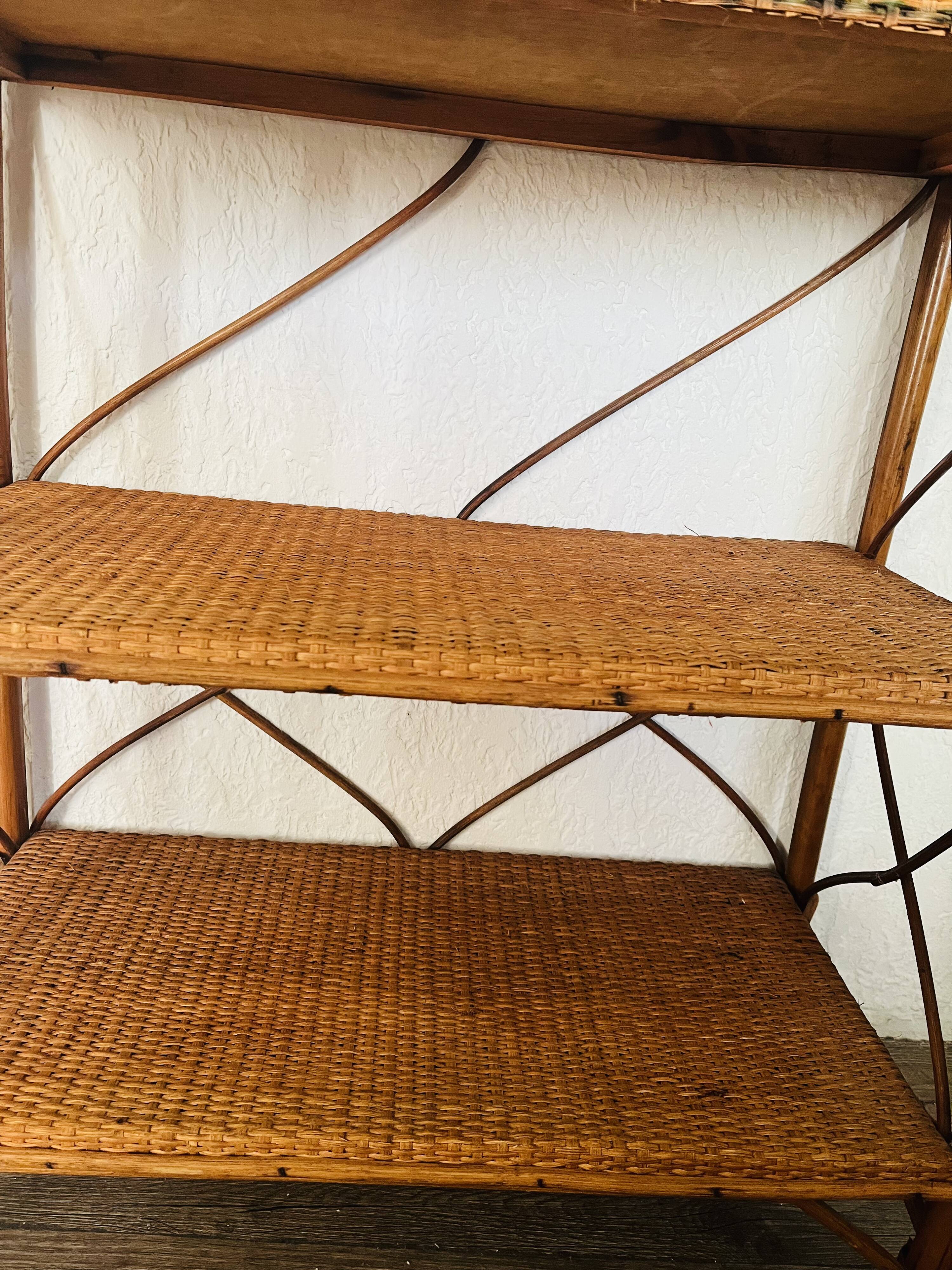 Rattan bookcase shelf