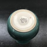 Jersey vase ceramics green & yellow decor vintage flowers