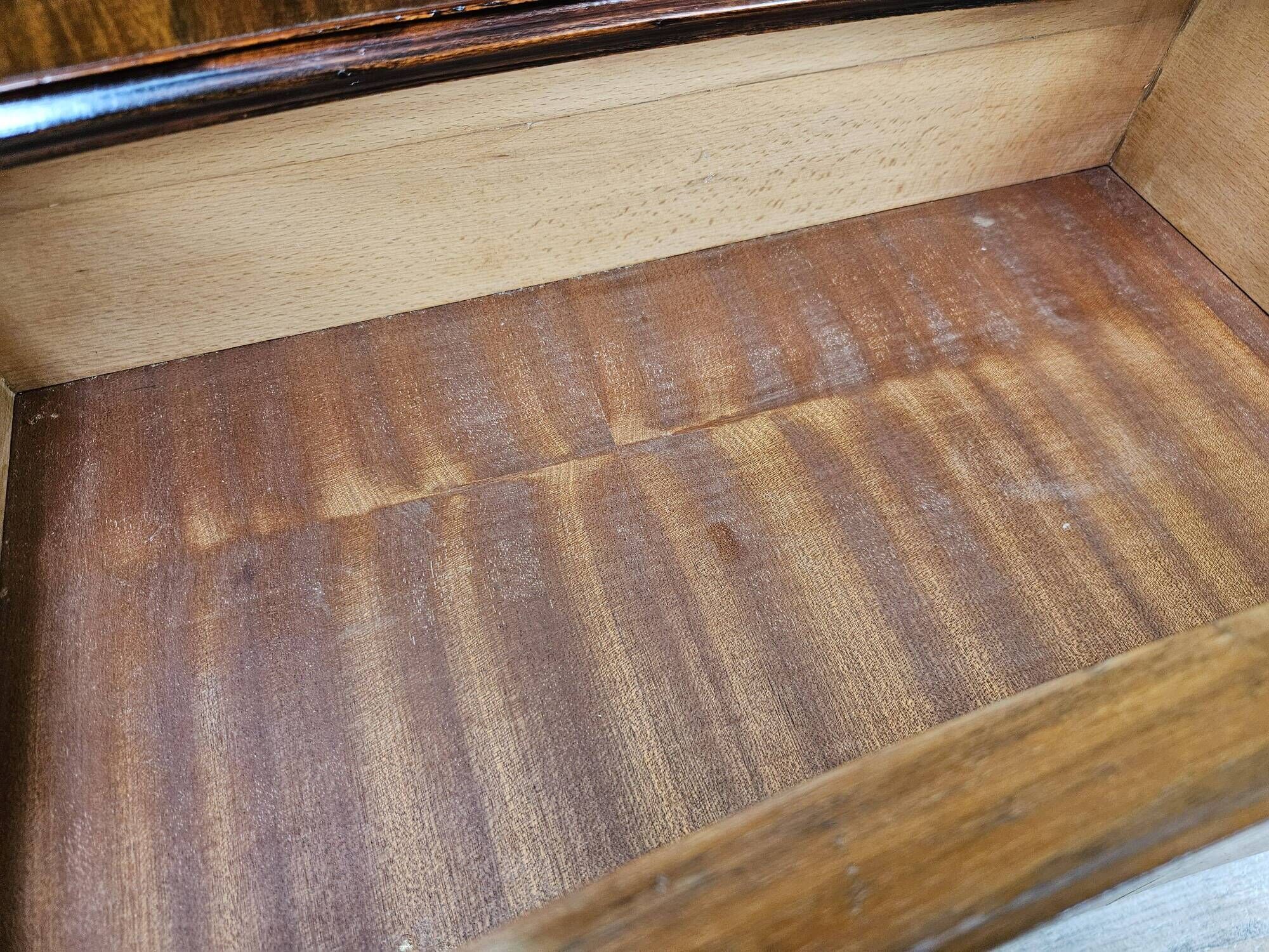 Chippendale walnut burl vanity, 1940