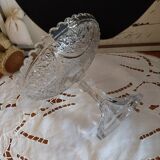 Ancien plateau sur pied en verre