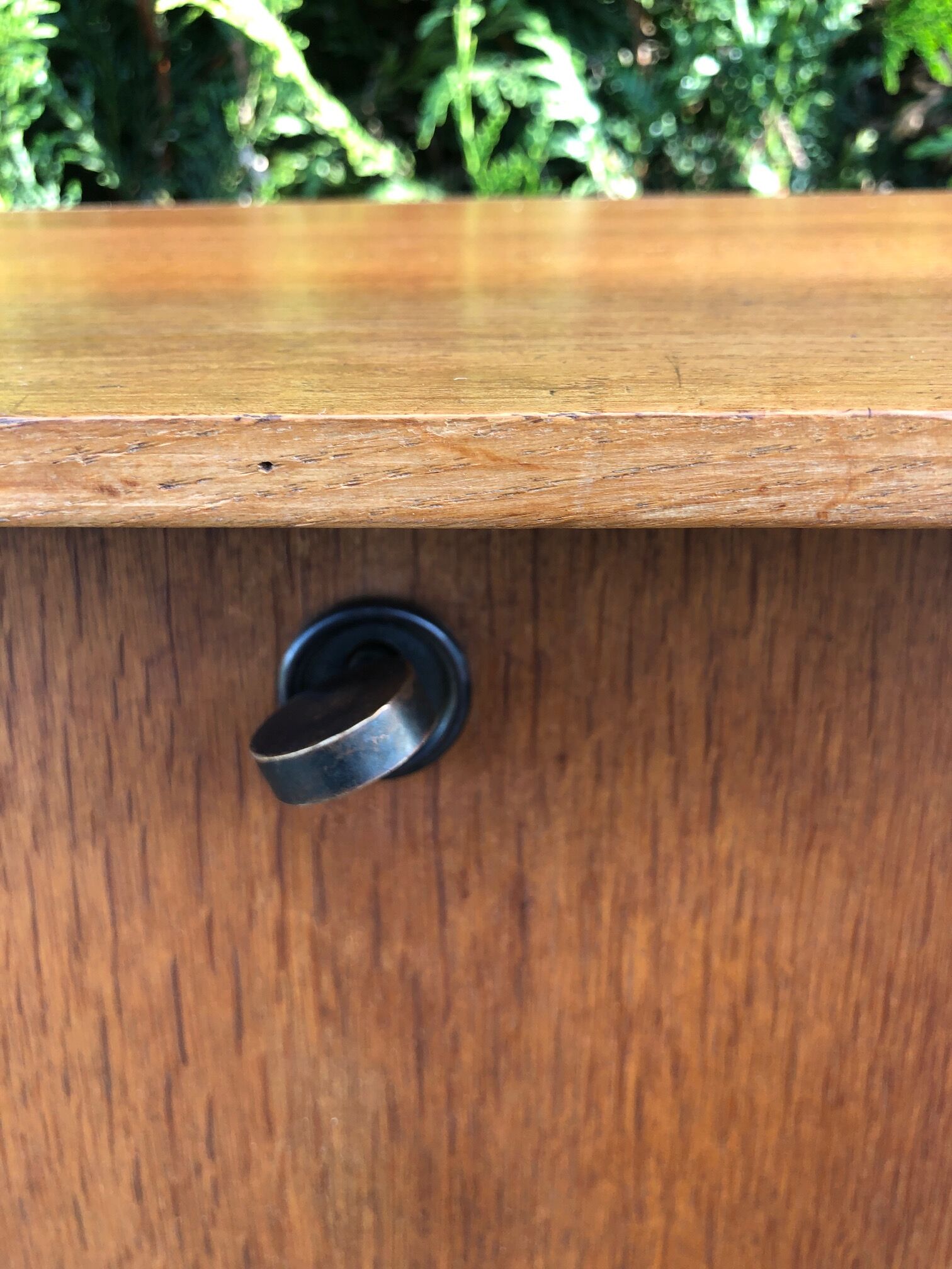 Oak writing desk by Roger Landault